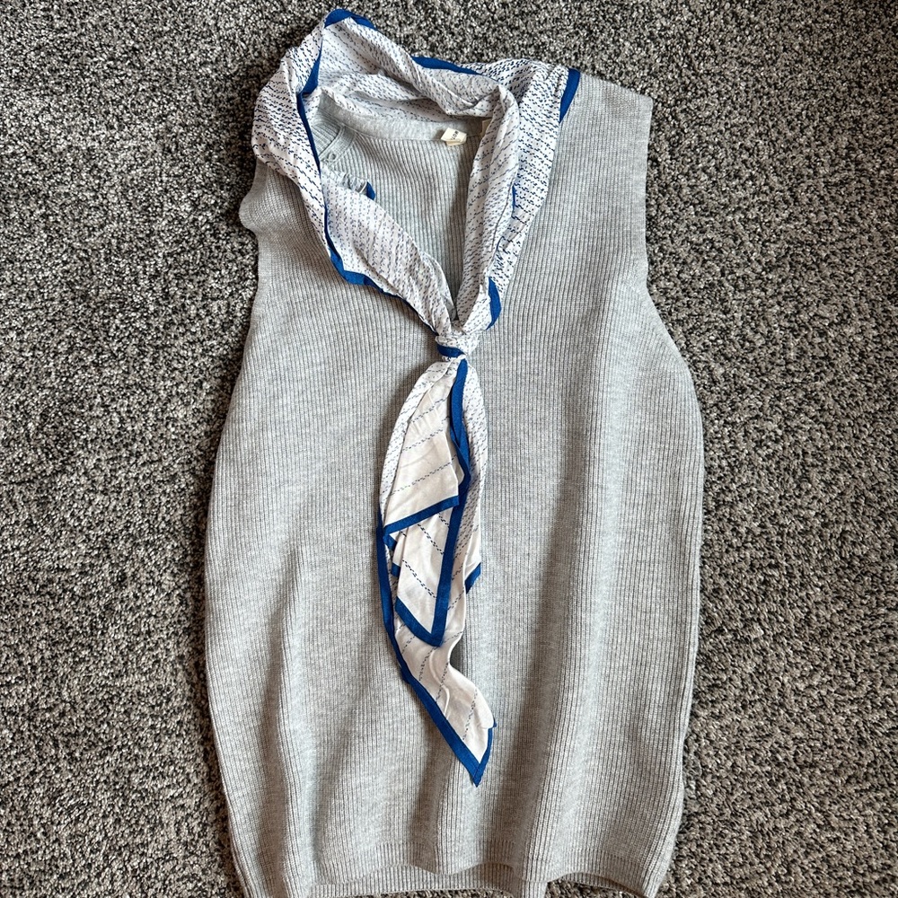 Anthropologie Sleeveless Top with neck scarf